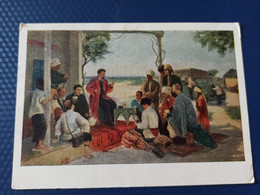 OLD USSR Postcard - Plotnov "Kalinin With Agitators"  - 1955 - Turkmenistan - Turkménistan