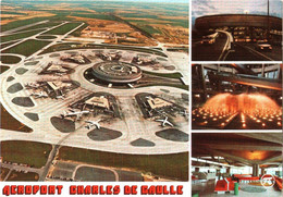 CPM 95 Roissy-en-France - Aéroport De Paris-Charles-de-Gaulle, Multivues TBE Aérogare Et Satellites, Tubes Passagers - Roissy En France