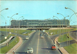 CPM 75 Paris - L'aérogagre De L'Aéroport De Paris-Orly, 2 Scans Flamme Biennale De Paris 1965, Voitures 2CV, DS, 4L, 403 - Aeronáutica - Aeropuerto