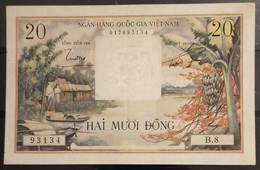 South Vietnam Viet Nam 20 Dong AU Banknote Note 1956 - Pick # 04 / 02 Photos - Viêt-Nam