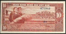 South Vietnam Viet Nam 10 Dong UNC ERROR / VARIETY Banknote Note 1962 - Pick # 5 / 02 Photos - RARE - Viêt-Nam