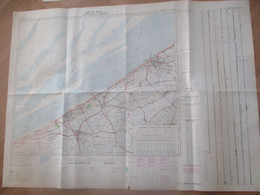 Carte Marine Et Terrestre De La Côte Belge - Avec Une Sympatique Schématique Des Immeubles De La Côte - Cartes Marines