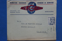 AB11 ESPAGNE  BELLE LETTRE  1951  ARAGON  POUR BLANES FRANCE+ + AFFRANCH.PLAISANT - Covers & Documents