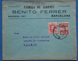 AB11 ESPAGNE  BELLE LETTRE  1930  BARCELONA  POUR BLANES FRANCE+ + AFFRANCH. INTERESSANT - Storia Postale