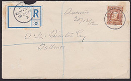 NEW ZEALAND 1912 REGISTERED COVER 3d KEVII SOLO FRANKING WAKEFIELD A-CLASS CDS - Lettres & Documents