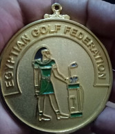 Egypt , Golden Medal Of .kids On The Green By The Egyptian Golf Federation , 100 Gm. - Professionals / Firms