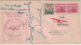 Etats-Unis - Michigan - Sturgis - Premier Vol - Dedication Of Kirsch Airport - Lettre Pour Chicago (Illinois) - 1937 - Altri & Non Classificati