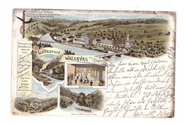 0-6551 ESSBACH - WALSBURG, Lithographie 1897, Restauration, Brettmühle, Binnenschiffe Dampfschiffahrt Auf Der Saale - Schleiz