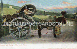 DINTORNI DI ROMA CARRO DA VINO OLD COLOUR POSTCARD ITALY ROME WINE CARRIER - Transportmiddelen