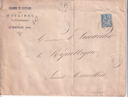 1902 - MOUCHON YVERT N°118 RARE SEUL Sur LETTRE RECOMMANDEE ! De ST MARCELLIN (ISERE) - 1900-02 Mouchon