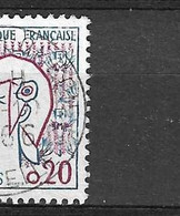 1961 N° 1282 TYPE II MARIANNE DE COCTEAU 0.20 Oblitérée - Gebruikt