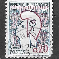 1961 N° 1282 TYPE I MARIANNE DE COCTEAU 0.20 Oblitérée - Gebruikt