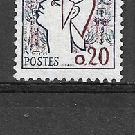 1961 N° 1282 TYPE I MARIANNE DE COCTEAU 0.20 Oblitérée - Gebruikt