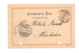 Correspondenz-Karte 2 Kreuzer, Stempel PLASS-PLASY - Ohne Zuordnung