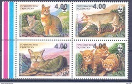 2016. Tajikistan, WWF, Wild Cat, OP On 4v Of 2002, Mint/** - Tadzjikistan