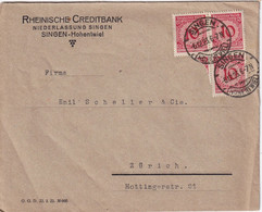 ALLEMAGNE  1923 LETTRE DE SINGEN - Brieven En Documenten