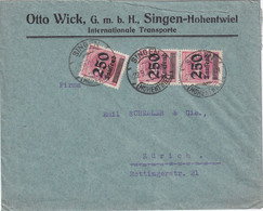 ALLEMAGNE  1923  LETTRE INFLA DE SINGEN - Infla