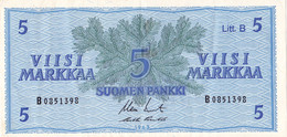 25865# SUOMEN PANKKI VIISI MARKKAA 1963 FINLANDE SUOMI FINLAND BILLET BANQUE FINLANDS BANK FEMMARK - Autres - Europe