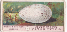 Birds Eggs 1908  - Ogdens  Cigarette Card - Original - Antique - 7 Goldfinch - Ogden's