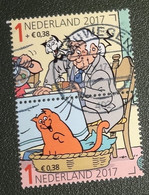 Nederland - NVPH - Paar 3586 C  En F - 2017 - Gebruikt - Kinderzegels - Jan Jans Kinderen - Opa En Kat + Kat In Mand - Usati