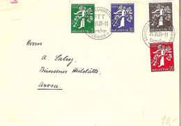 Schweiz Suisse 1939: Zu 228-231 Mi 344-347 Yv 337-340 Mit O LANDESAUSSTELLUNG ZÜRICH PTT Eingang Enge 24.VI.39 - Lettres & Documents