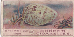 Birds Eggs 1908  - Ogdens  Cigarette Card - Original - Antique - 33 Curlew - Ogden's