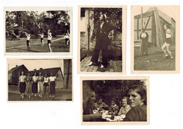5x Orig. Foto Mädel Mädchen 1940 RAD BDM Arbeitsdienst ? Sport Turnkleidung Sportdress Nackte Beine - Weltkrieg 1939-45