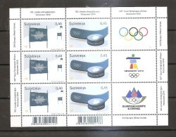 SLOVENIA 2010,OLYMPIC GAMES,MNH,SHEET - Winter 2010: Vancouver