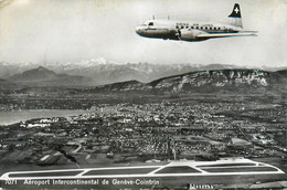 Compagnie Aérienne SWISS AIR LINES Swissair * Avion * Aéroport Intercontinental De Genève Cointrin * Aviation Suisse - 1946-....: Ere Moderne