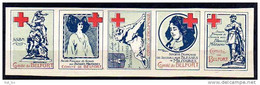 FRANCE - BANDE De 5 VIGNETTES Du SSBM - COMITE De BELFORT - Croix Rouge - SECOURS Aux BLESSES MILITAIRES -TRES BON ETAT. - Croce Rossa