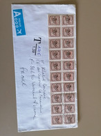 BELGIQUE BELGIUM LETTRE AVEC AFFRANCHISSEMENT SPECTACULAIRE AVEC 20 TIMBRES ET TAXEE DE 2015. TB - Storia Postale