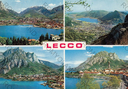 CARTOLINA  LECCO,LOMBARDIA,BELLA ITALIA,VACANZA,LAGO,PANORAMA,MONTAGNA,LUNGOLAGO,BARCHE,VIAGGIATA 1967 - Lecco