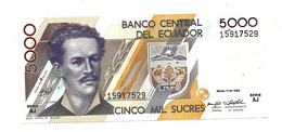 1992 // ECUADOR // CINCO MIL SUCRES // SPL / AU - Equateur