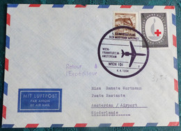 AUA  Wien Amsterdam 1964  Air Aviation  First Flight Erstflug   #cover5349 - Eerste Vluchten