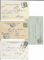 LOT OF 4 POSTCARDS WITH STAMP "STEMMA LINEATO 5C. VERDE". 1897 . ALL SCANNED. - Lotti E Collezioni