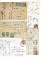 LOT OF 10 POSTCARDS WITH STAMP "VITTORIO EMANUELE III, E ORNAMENTI FLOREALI, 25C. VERDE + 75C. CARMINIO". 1926. - Lotti E Collezioni