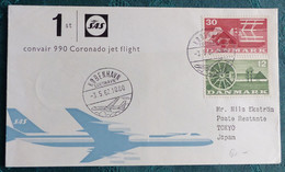 SAS  Kobenhavn  Tokyo 1962   Air Aviation  First Flight Erstflug   #cover5368 - Poste Aérienne