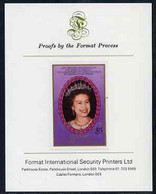 St Vincent - Bequia 1987 Ruby Wedding $5 (The Queen) Imperf Proof Format International Proof Card - St.Vincent (1979-...)