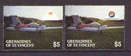 St Vincent - Grenadines 1988 Mustique Airways $5 U/m With Blue Printing Omitted From Logo, Plus Normal, SG 562var - St.Vincent (1979-...)