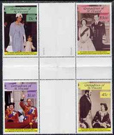 St Vincent - Grenadines 1987 Ruby Wedding 4 Values In Se-tenant Cross-gutter Block (folded Through Gutters) U/m SG 536-3 - St.Vincent (1979-...)