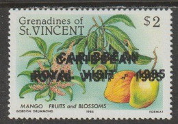 St Vincent - Grenadines 1985 Mango Fruit $2 (as SG 401) With Royal Visit Opt Doubled, U/m - St.Vincent (1979-...)