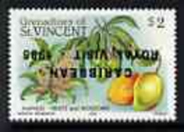 St Vincent - Grenadines 1985 Mango Fruit $2 (as SG 401) With Royal Visit Opt Inverted, U/m* - St.Vincent (1979-...)