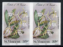 St Vincent 1985 Orchids 35c Imperf Pair U/m, As SG 850 - St.Vincent (1979-...)