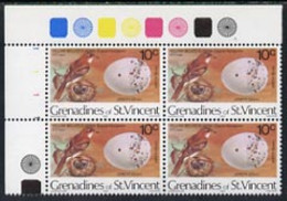 St Vincent - Grenadines 1978 Birds & Their Eggs 10c Corner Block Of 4 With Wmk Sideways Inverted U/m, SG 117w - St.Vincent (1979-...)
