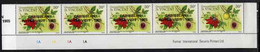 St Vincent - Grenadines 1985 Caribbean Royal Visit On 30c Passion Fruit (Fruits & Blossoms) Strip Of 5 With Overprint Om - St.Vincent (1979-...)