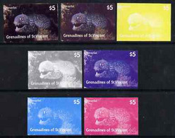 St Vincent - Grenadines 1987 Marine Life $5 Spotted Moray Eel - The Set Of 7 Imperf Progressive Proofs Comprising The 4 - St.Vincent (1979-...)