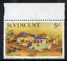 St Vincent 1977 Fish 5c With Carnival Overprint In Red, U/m SG 531a - St.Vincent (1979-...)