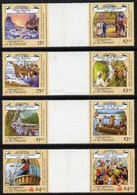 St Vincent - Grenadines 1988 Explorers Set Of 8 In 4 Se-tenant Inter-paneau Gutter Pairs (folded Through Gutters And Min - St.Vincent (1979-...)