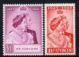 St Vincent 1948 KG6 Royal Silver Wedding Perf Set Of 2 U/m, SG 162-3 - St.Vincent (1979-...)