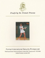 St Vincent - Grenadines 1988 International Tennis Players 75c Wendy Turnbull Imperf Format International Proof Card, As - St.Vincent (1979-...)